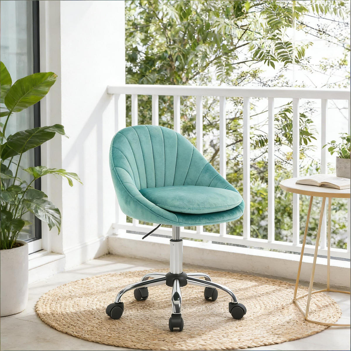 BÜROSTUHL Türkis 52/52/82 cm - Türkis, Metall (47.5/82/52cm) - PANGIVO