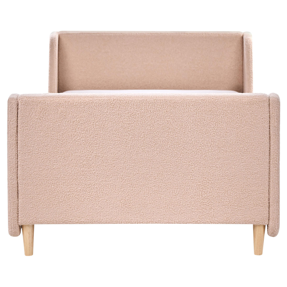 KINDERBETT Bouclé 90/200 cm Beige Laye - Beige/Braun, Textil (90/200cm) - Beliani
