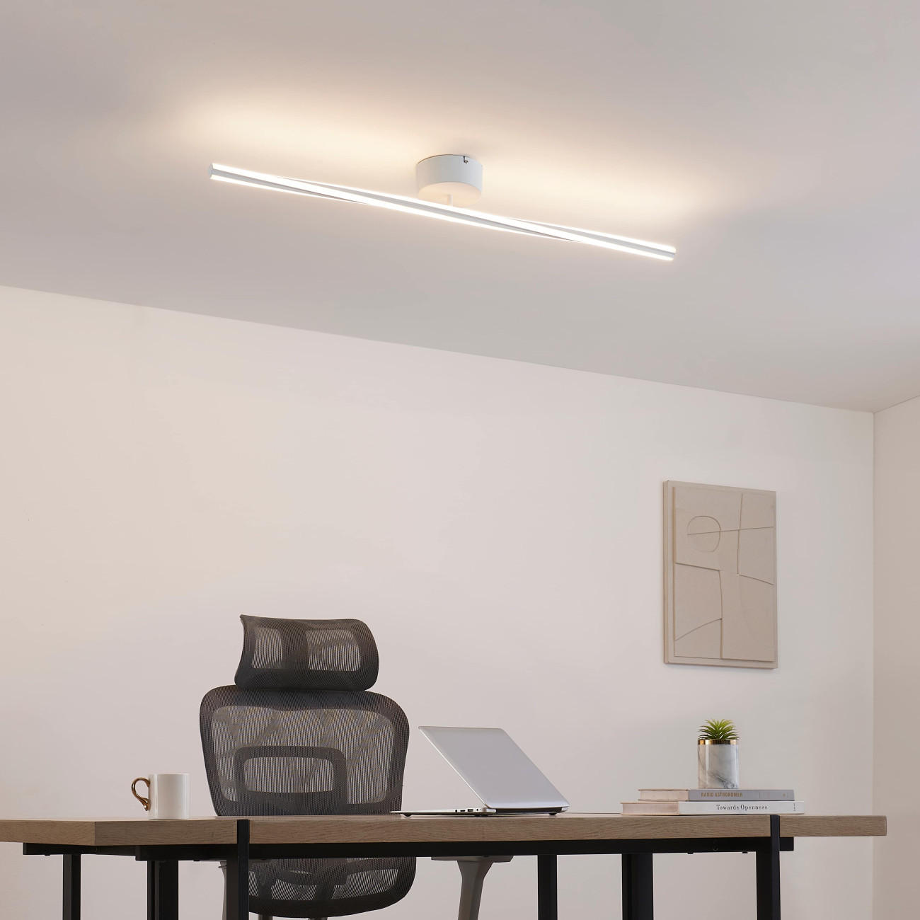 DECKENLEUCHTE Telvo, Weiß, 101cm - Weiß, Metall (101/3/101cm) - KOSILUM