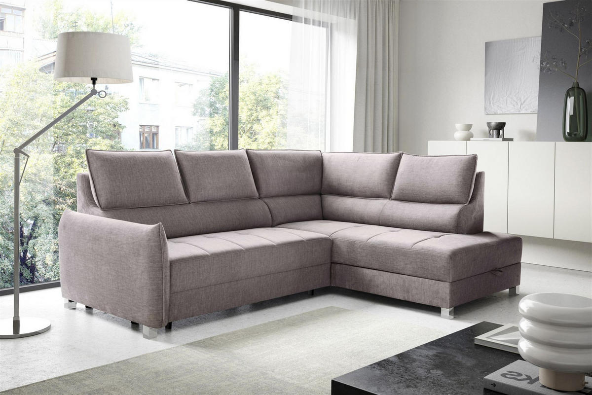 ECKSOFA Marno In Chill Me - Hellgrau, Holzwerkstoff/Textil (260/200cm) - Fun Möbel