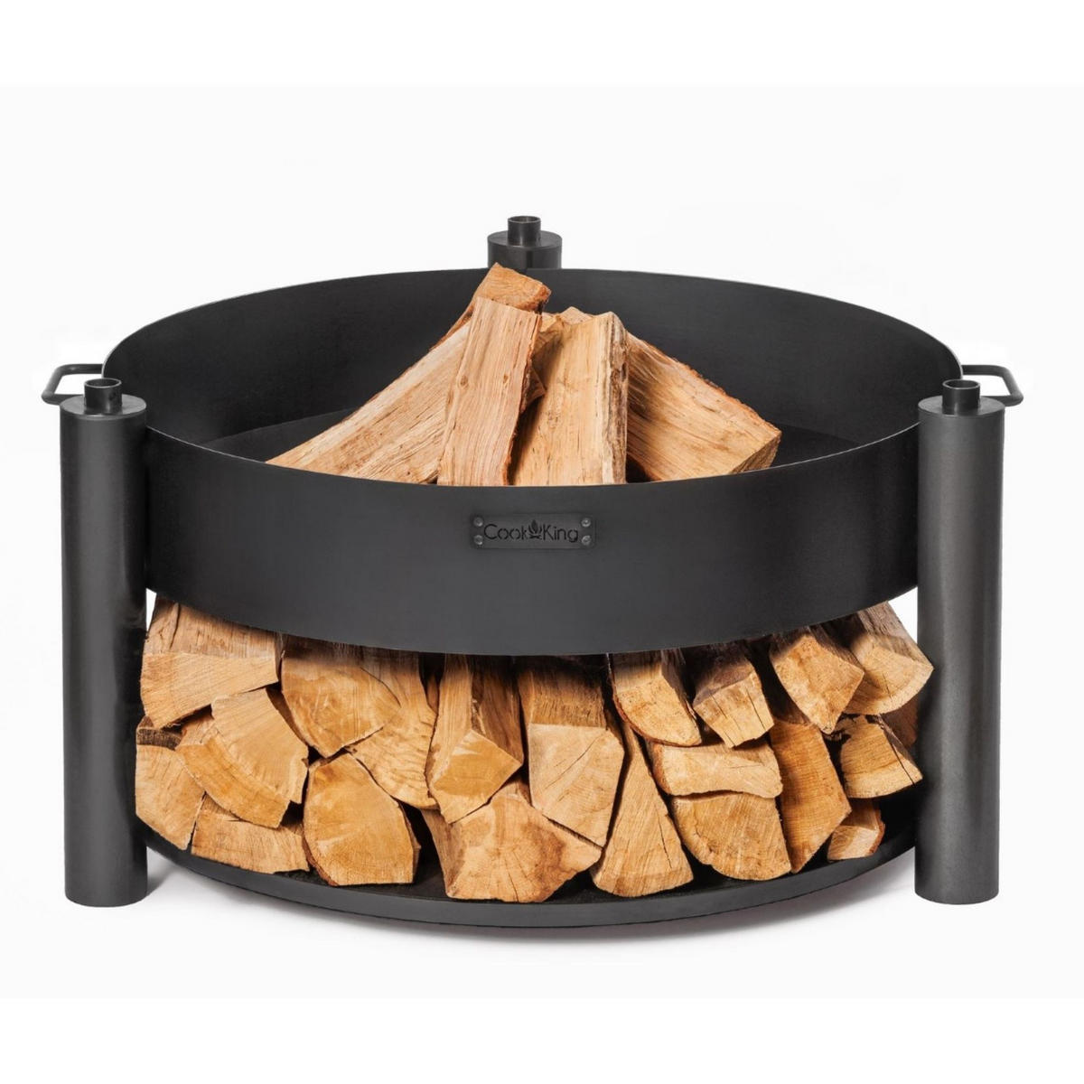 FEUERSCHALE-SET Washington Stahl Ø 80 cm mit Grillrost Ø 60 cm - Schwarz, Metall (80/110/80cm) - Mr. Deko