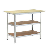 PROFI Werkbank TAURUS 1 Tischplatte + 2 Fachböden HxBxT 120x60x25cm Verzinkt - Zinkfarben, Metall (120/92.5/60cm) - PROREGAL