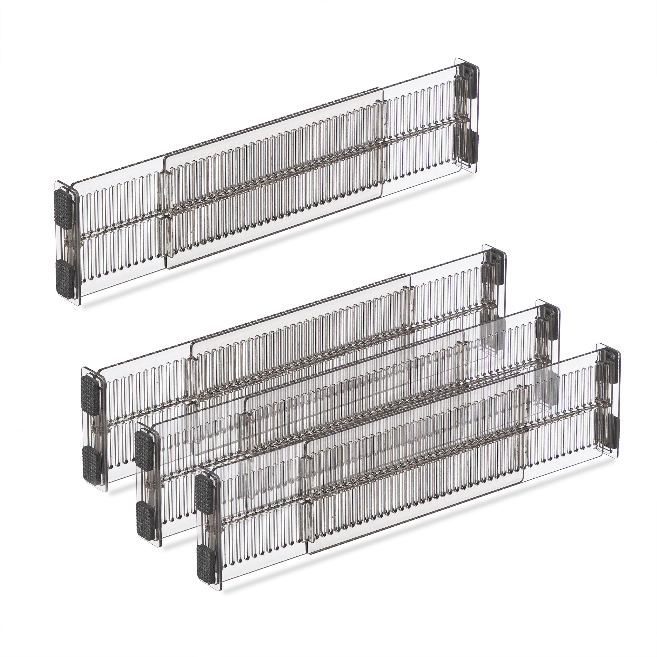 16-DIELNA súprava na členenie zásuviek - priehľadné, plast (28/8/2.5cm) - Relaxdays