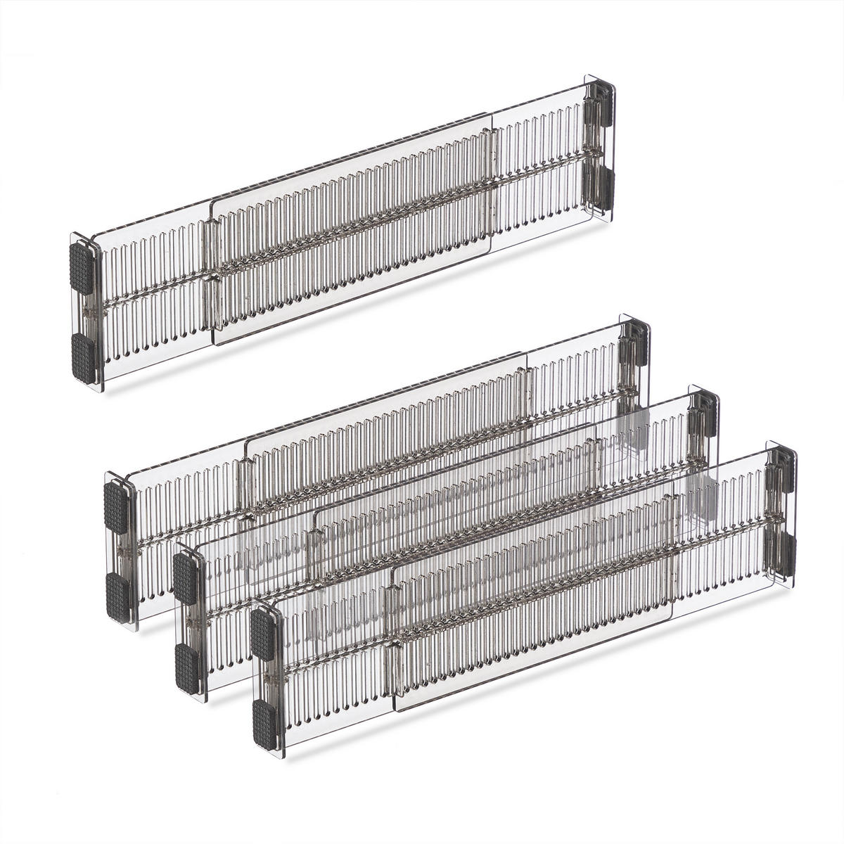 16-DIELNA súprava na členenie zásuviek - priehľadné, plast (28/8/2.5cm) - Relaxdays