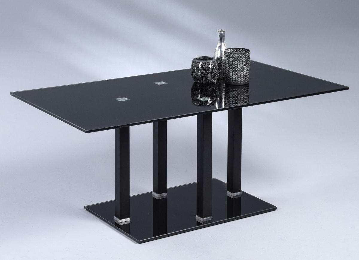 COUCHTISCH Nairobi Metall Sicherheitsglas Rechteckig 100/45/60 cm - Schwarz, Metall (60/45/22.33cm) - M2 Kollektion