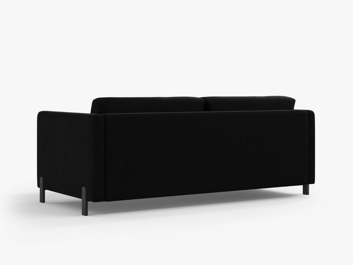 AUSKLAPPBARES-SOFA Gloria aus Samt schwarz 3 Sitzplätze - Schwarz, Textil (102/80/202cm) - Micadoni