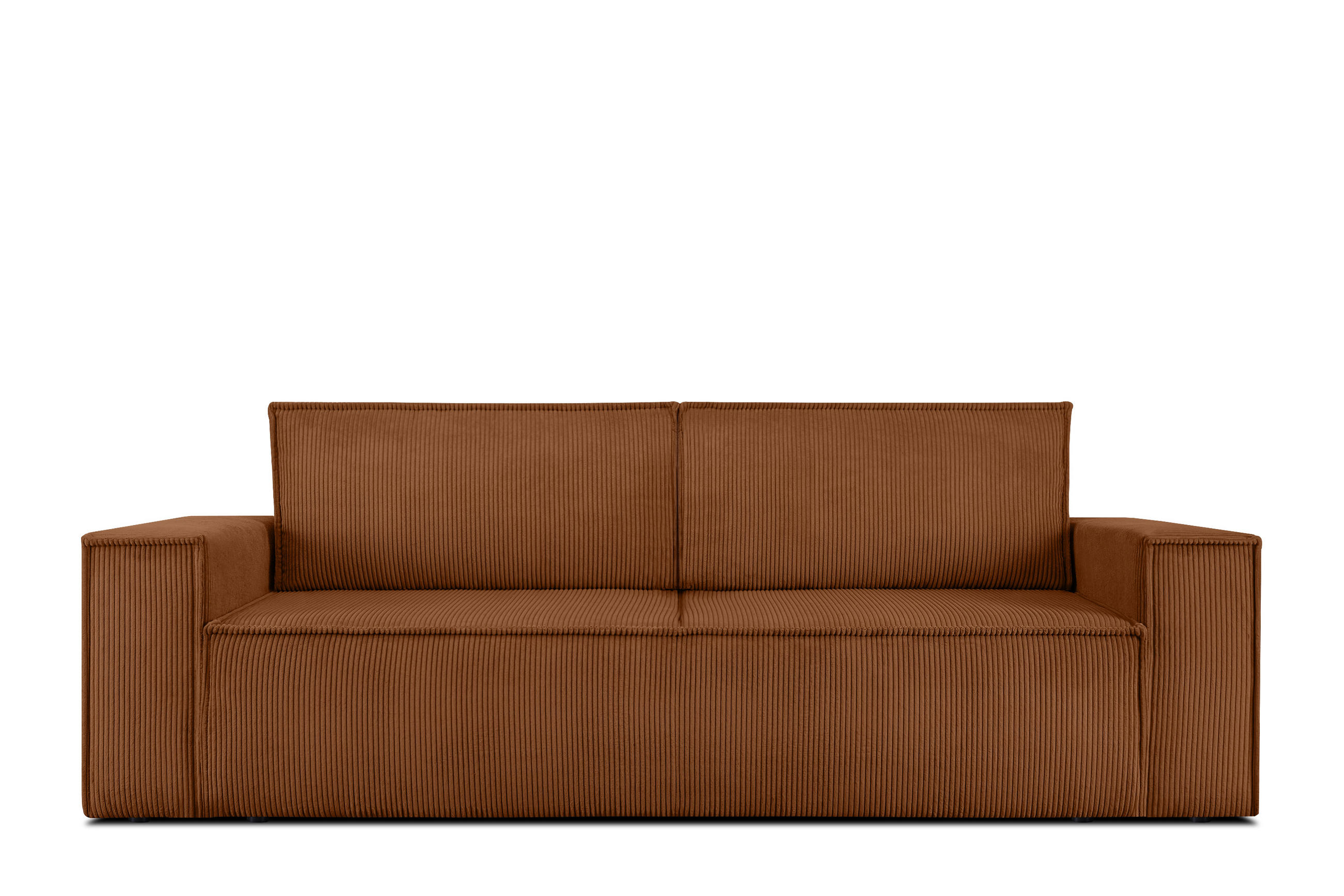 3-SITZER-SCHLAFSOFA NAPI in Pet Friendly Cord-Stoff, Erze - Schwarz/Orange, Textil (244/89/101cm) - KONSIMO®
