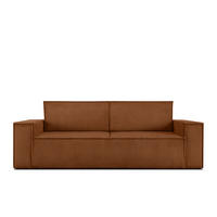 3-SITZER-SCHLAFSOFA NAPI in Pet Friendly Cord-Stoff, Erze - Schwarz/Orange, Textil (244/89/101cm) - KONSIMO®