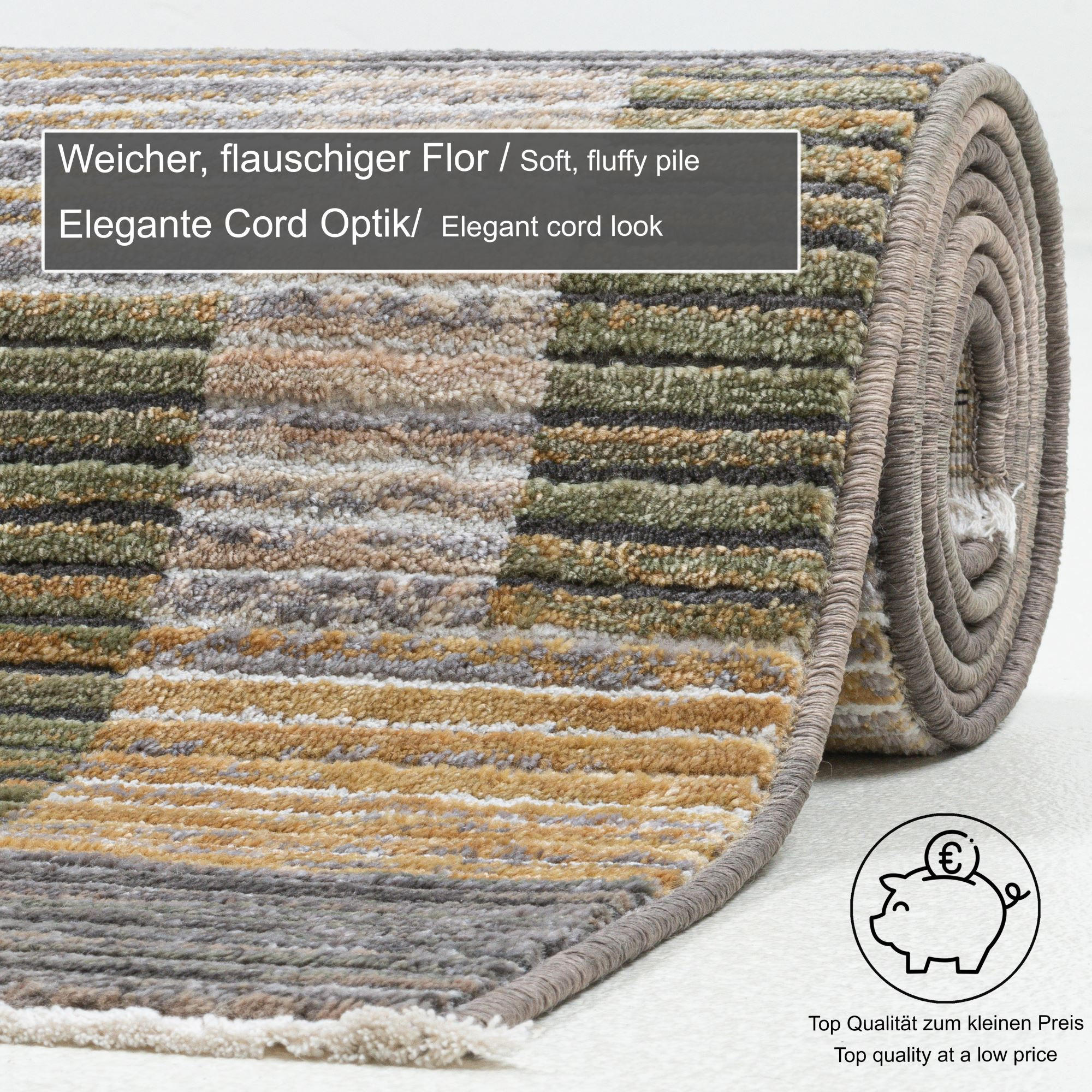 FLACHWEBETEPPICH Corduletta 80x280 cm - Multicolor, Textil (80/280cm) - Gino Falcone