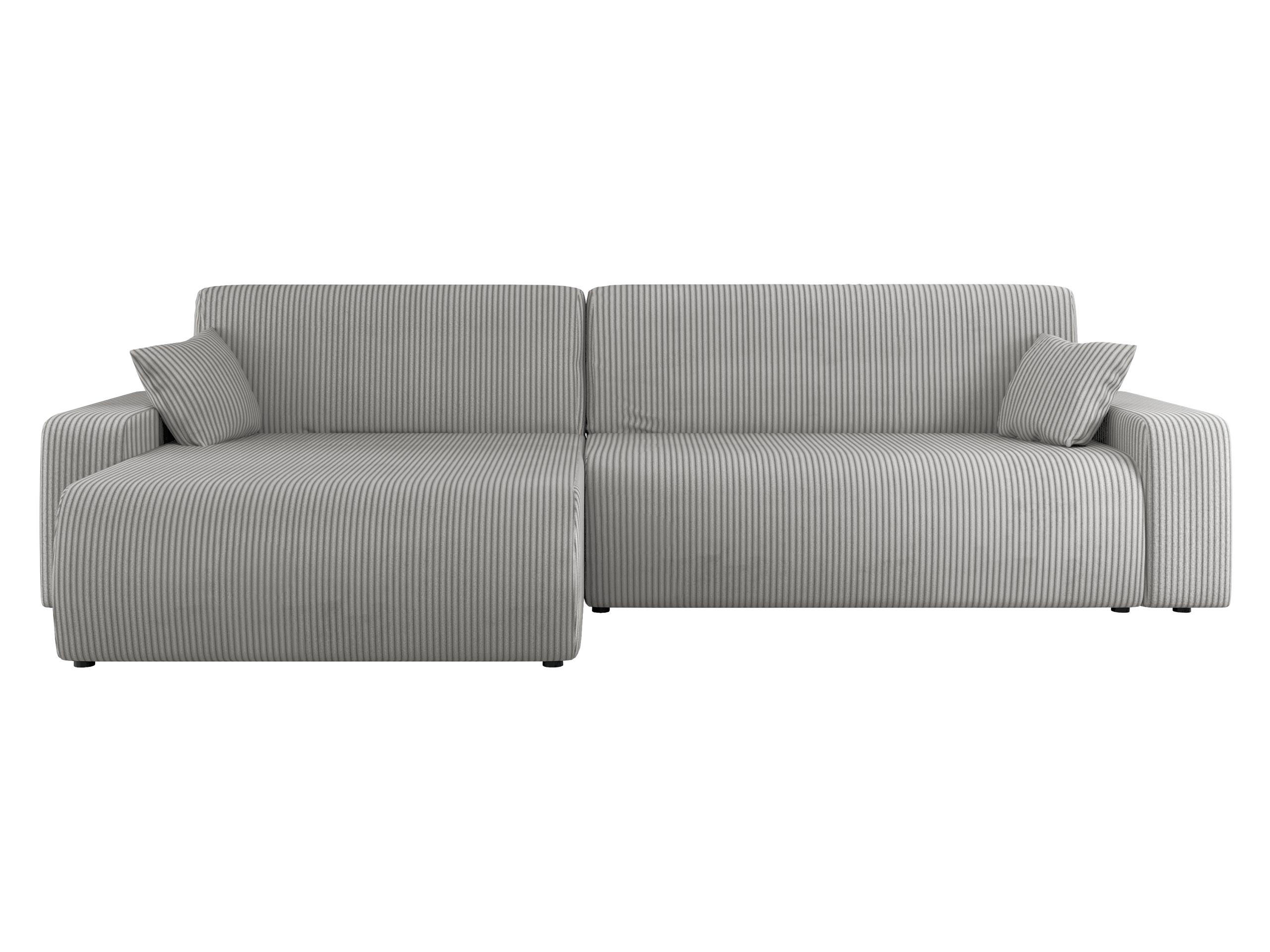 ECKSOFA Piano L Cord - Hellgrau/Schwarz, Holz/Kunststoff (274/145cm) - MIRJAN24