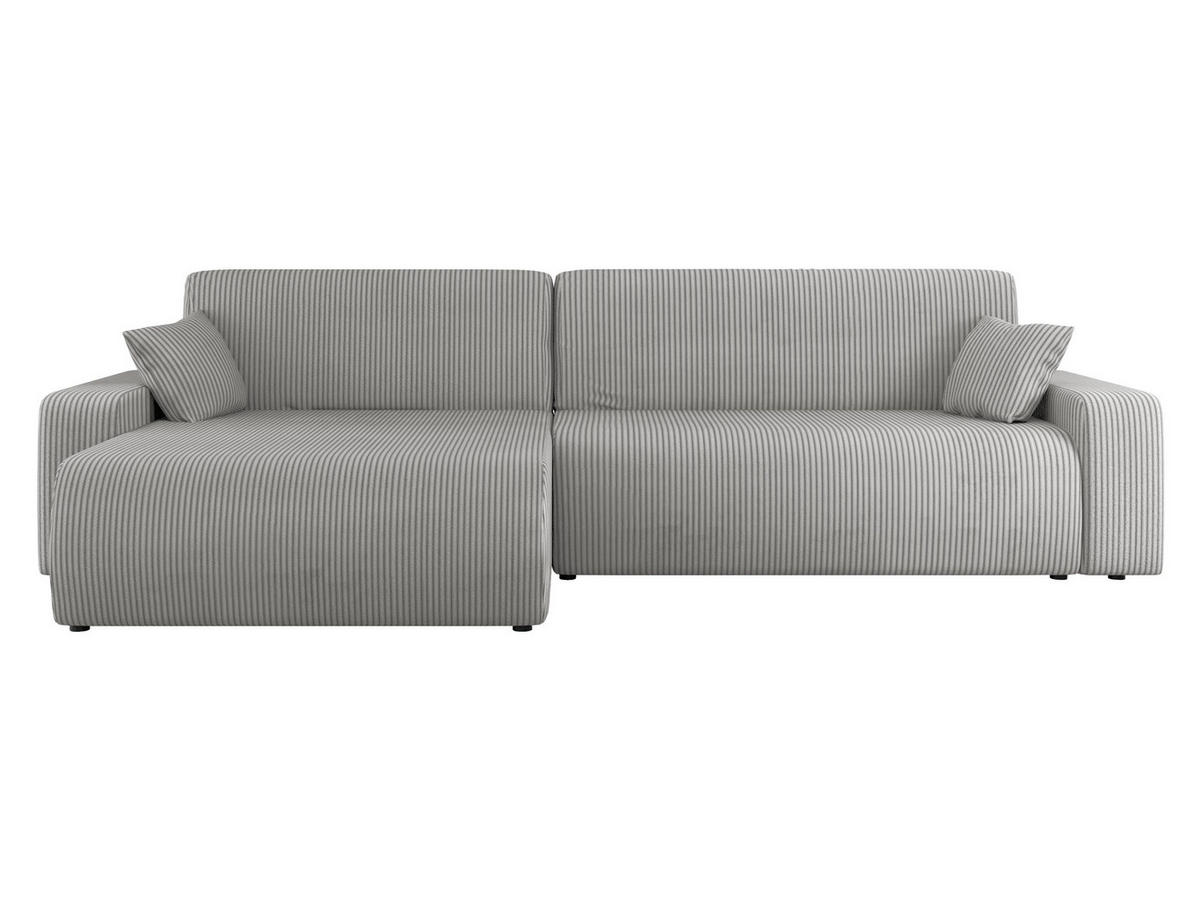 ECKSOFA Piano L Cord - Hellgrau/Schwarz, Holz/Kunststoff (274/145cm) - MIRJAN24