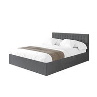 POLSTERBETT mit Bettkasten und Lattenrost, Boxbett ohne Matratze - PARI 180x200 Dunkelgrau - Anthrazit, Holzwerkstoff/Textil (180/200cm) - ALTDECOR