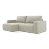 ECKSOFA mit Schlaffunktion links Strukturstoff Stoff Beige - Beige/Creme, Kunststoff/Textil (149/244cm) - Makamii