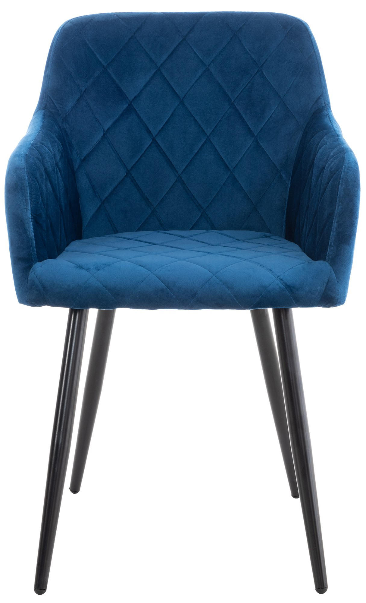 ARMLEHNENSTUHL Samt blau - Blau/Schwarz, Textil/Metall (47/84/44cm) - CLP