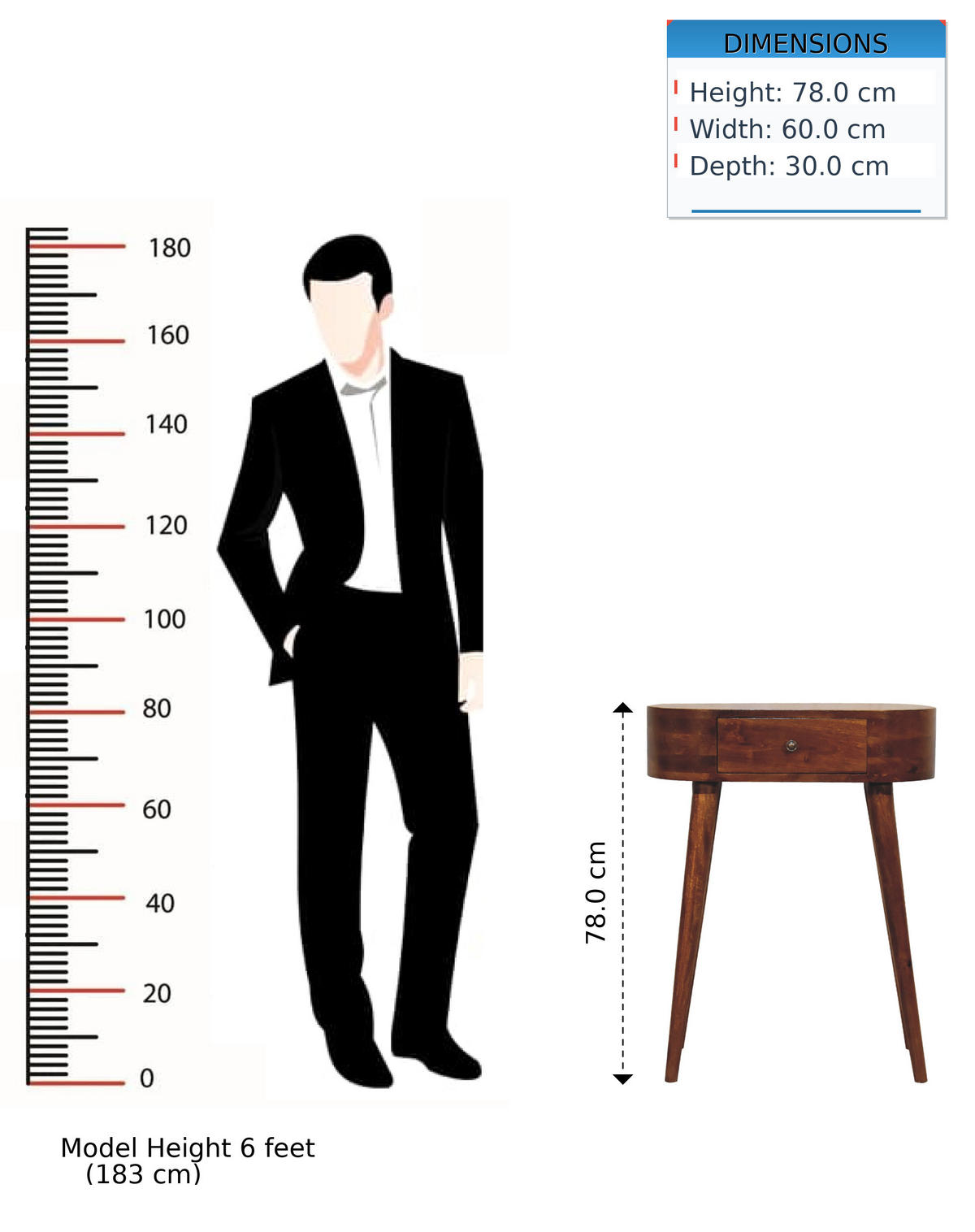 KONSOLE Massivholz Mini Albion Kastanienbraun, 1 Schublade, Dunkelbraun - Dunkelbraun/Messingfarben, Holz/Metall (30/60/78cm) - Artisan Furniture