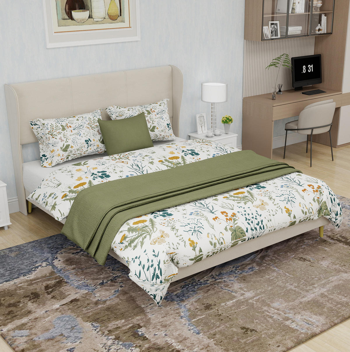 ČALOUNĚNÁ postel 140/200 cm béžová z látky a kovu s měkkým čelem bez matrace - béžová, textil (140/200cm) - OKWISH