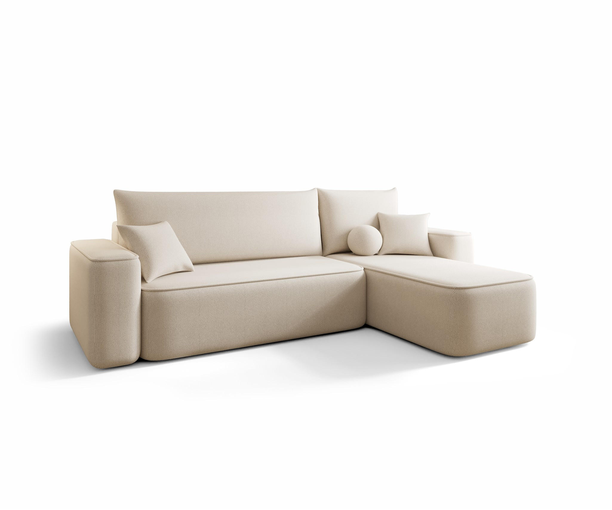 ECKSOFA Agepo In Curio - Beige, Holzwerkstoff/Textil (250/150cm) - Fun Möbel