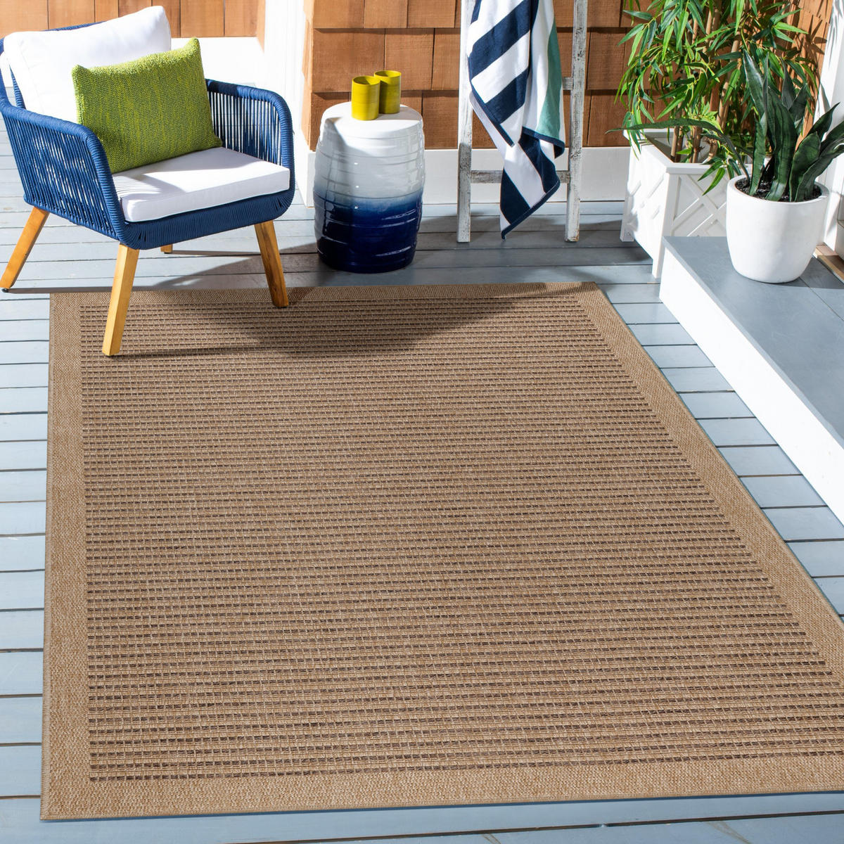 TEPPICH Outdoor Flachgewebe Vintage Polypropylen Balkon Schwarz Läufer 80x150 - Schwarz, Textil (80/150cm) - KADIMA DESIGN