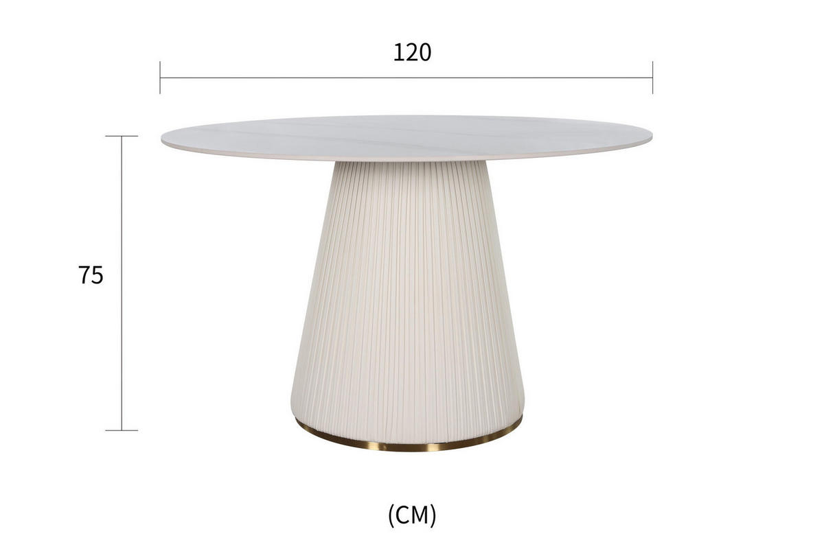 ESSTISCH MODIG Weiß 120x120x75 cm - Weiß, Stein (120/120/75cm) - FURNLUX