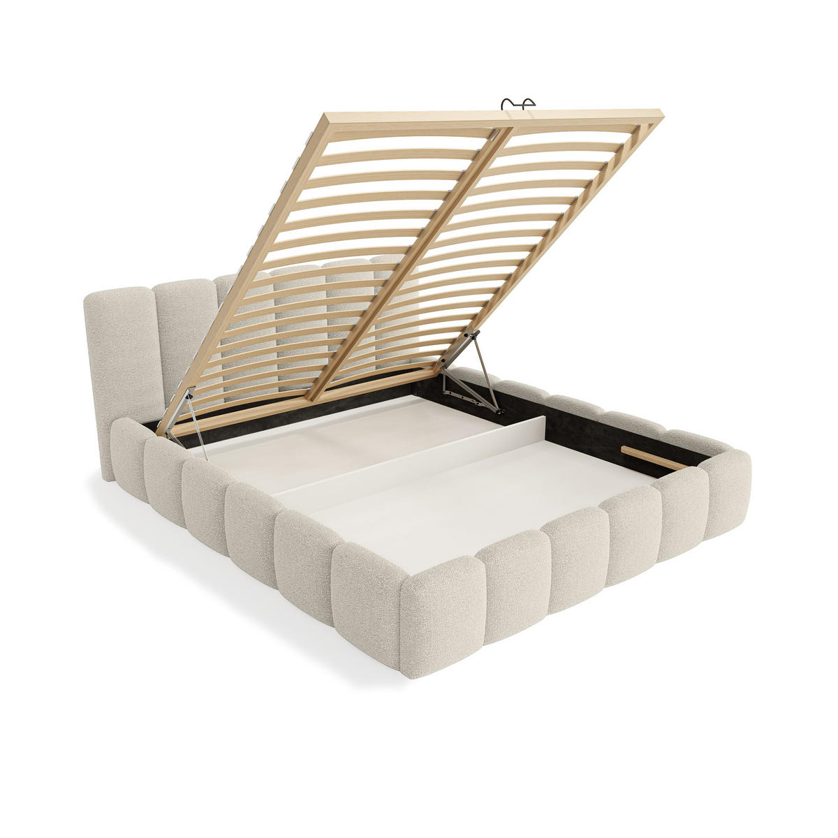 POLSTERBETT Lukhi 200x200 cm, Beige - Beige, Textil (200/200cm) - Fedve