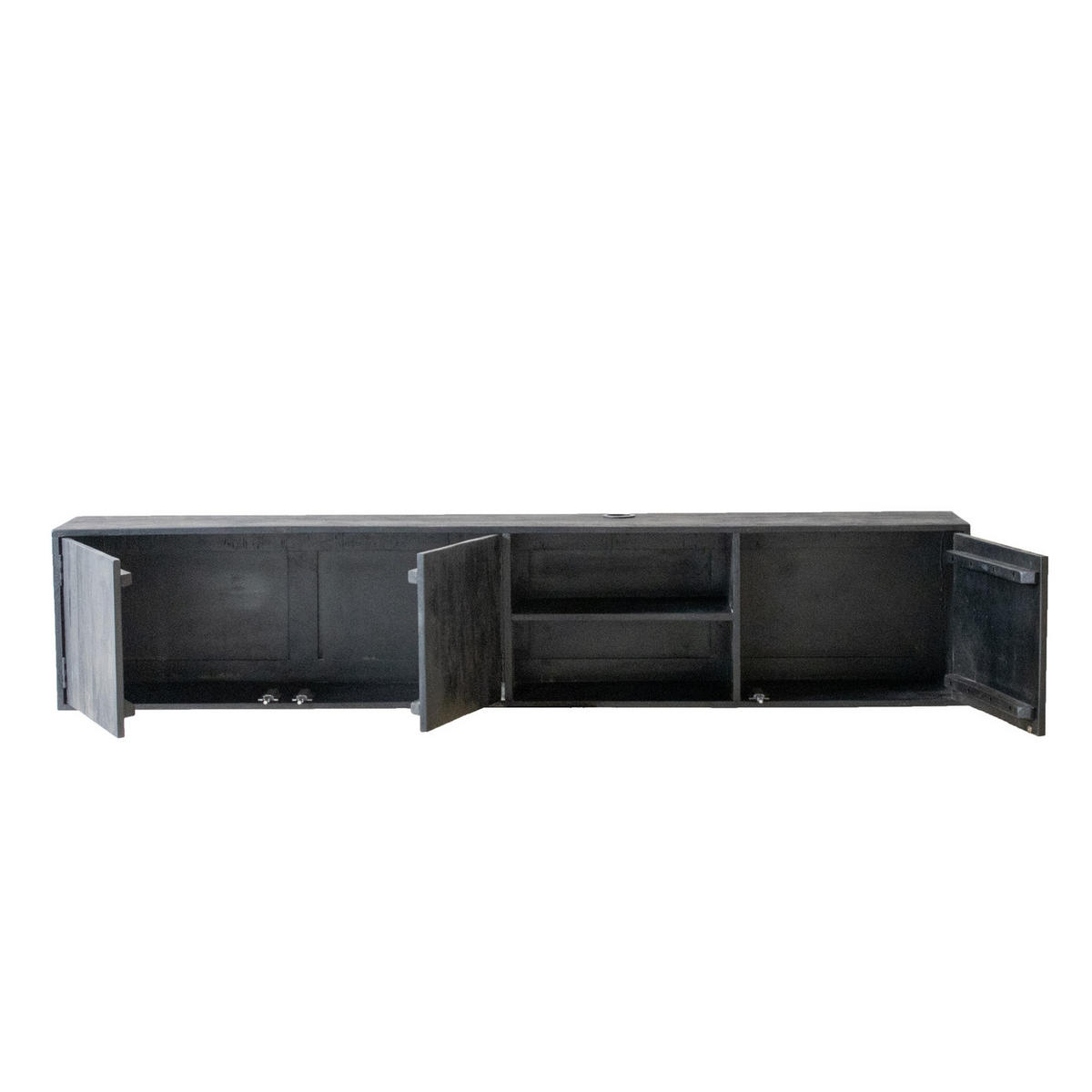 TV-MÖBEL schwebend 3-türig 200cm, schwarz - Schwarz, Metall (200/40/30cm) - Giga Meubel