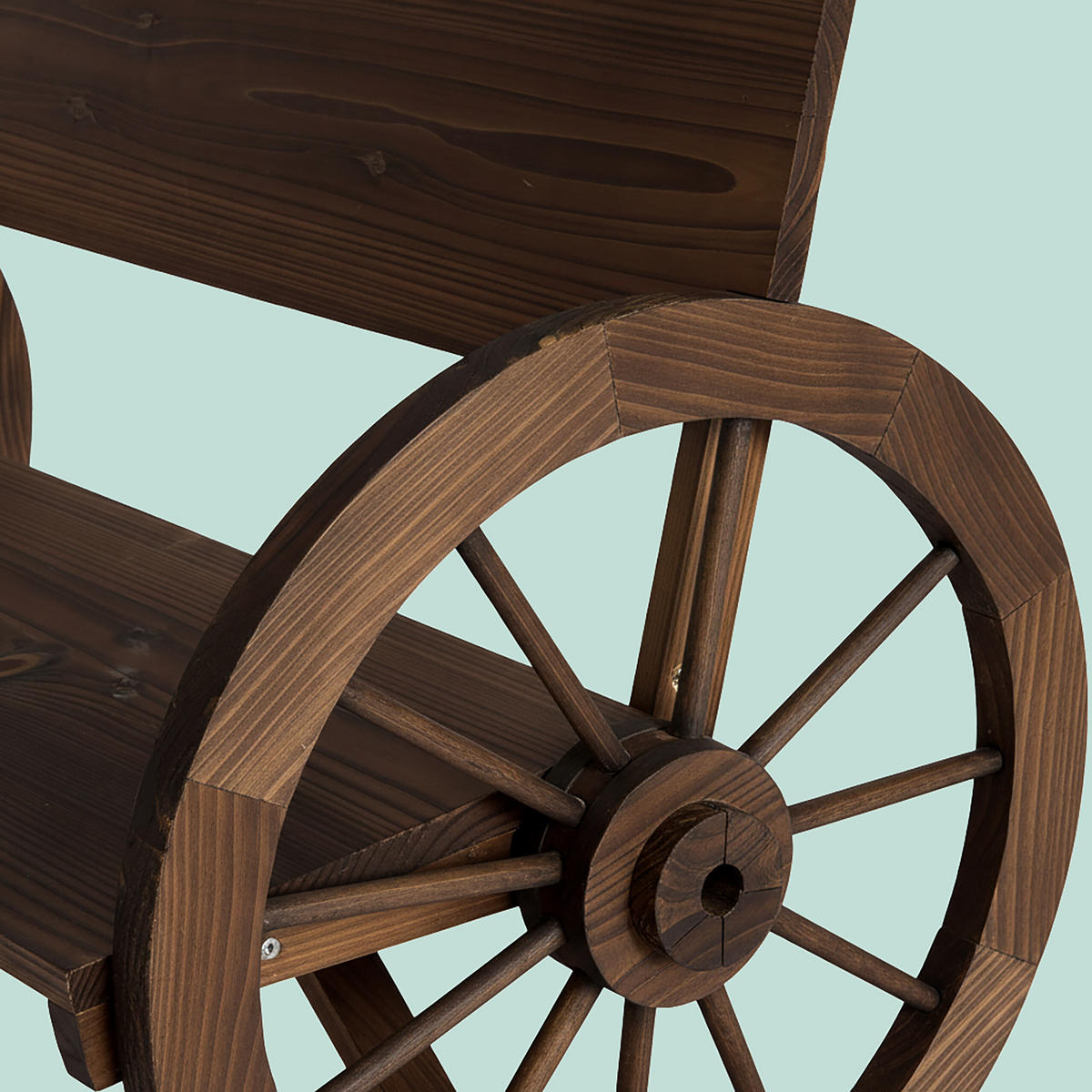 GARTENBANK - Dunkelbraun, Holz (58/80/114cm) - Relaxdays