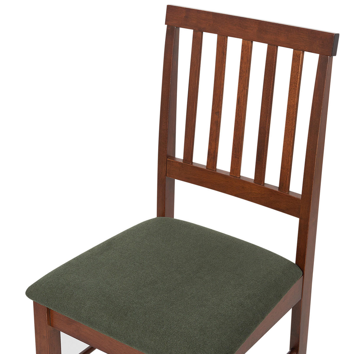 ESSZIMMERSTUHL 2er-Set Dunkler Holzfarbton Orono - Dunkelbraun/Grün, Holz (40/92/50cm) - Beliani