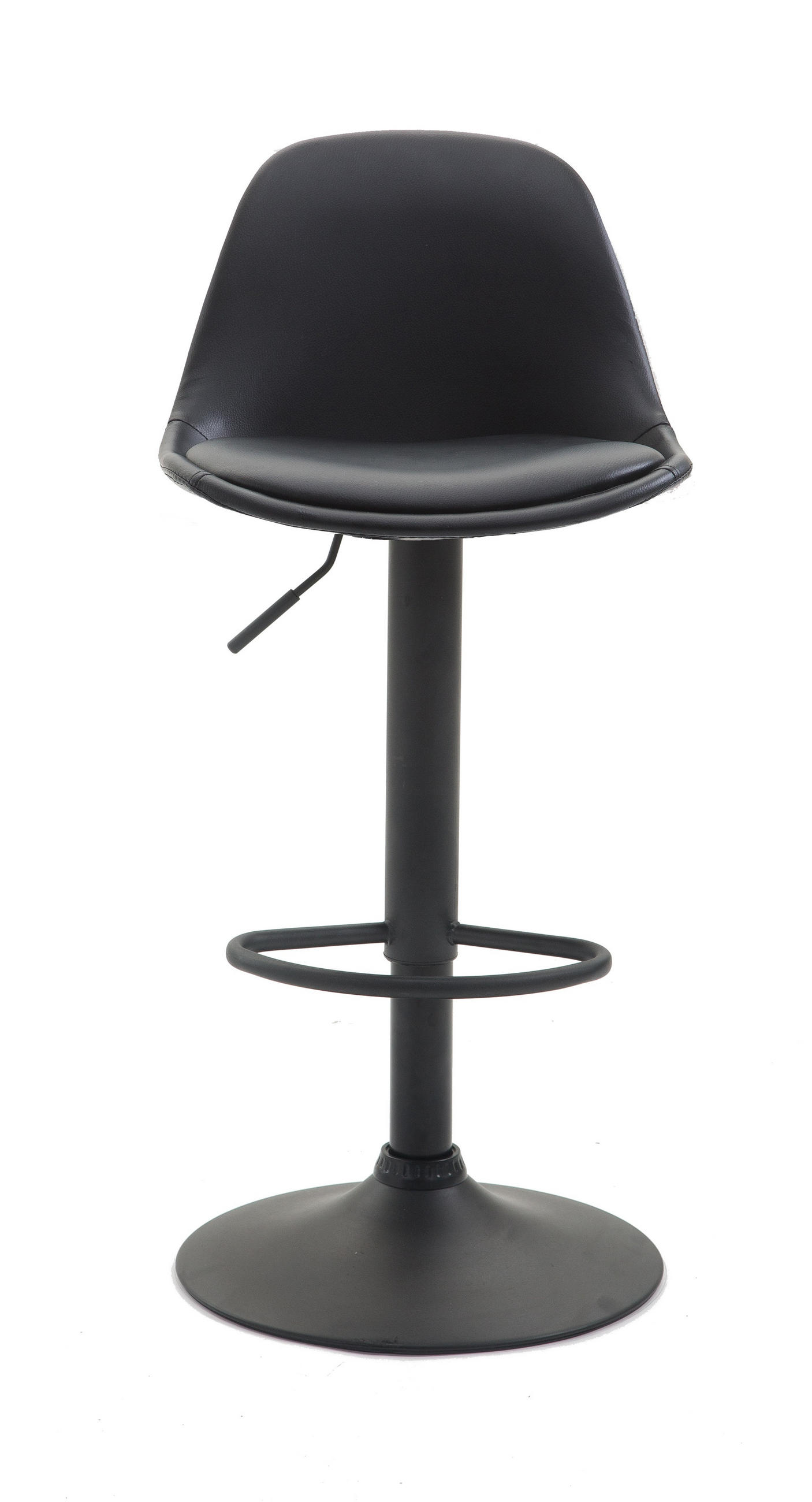 BARHOCKER Lederlook schwarz - Schwarz, Textil/Metall (39/82/43cm) - CLP