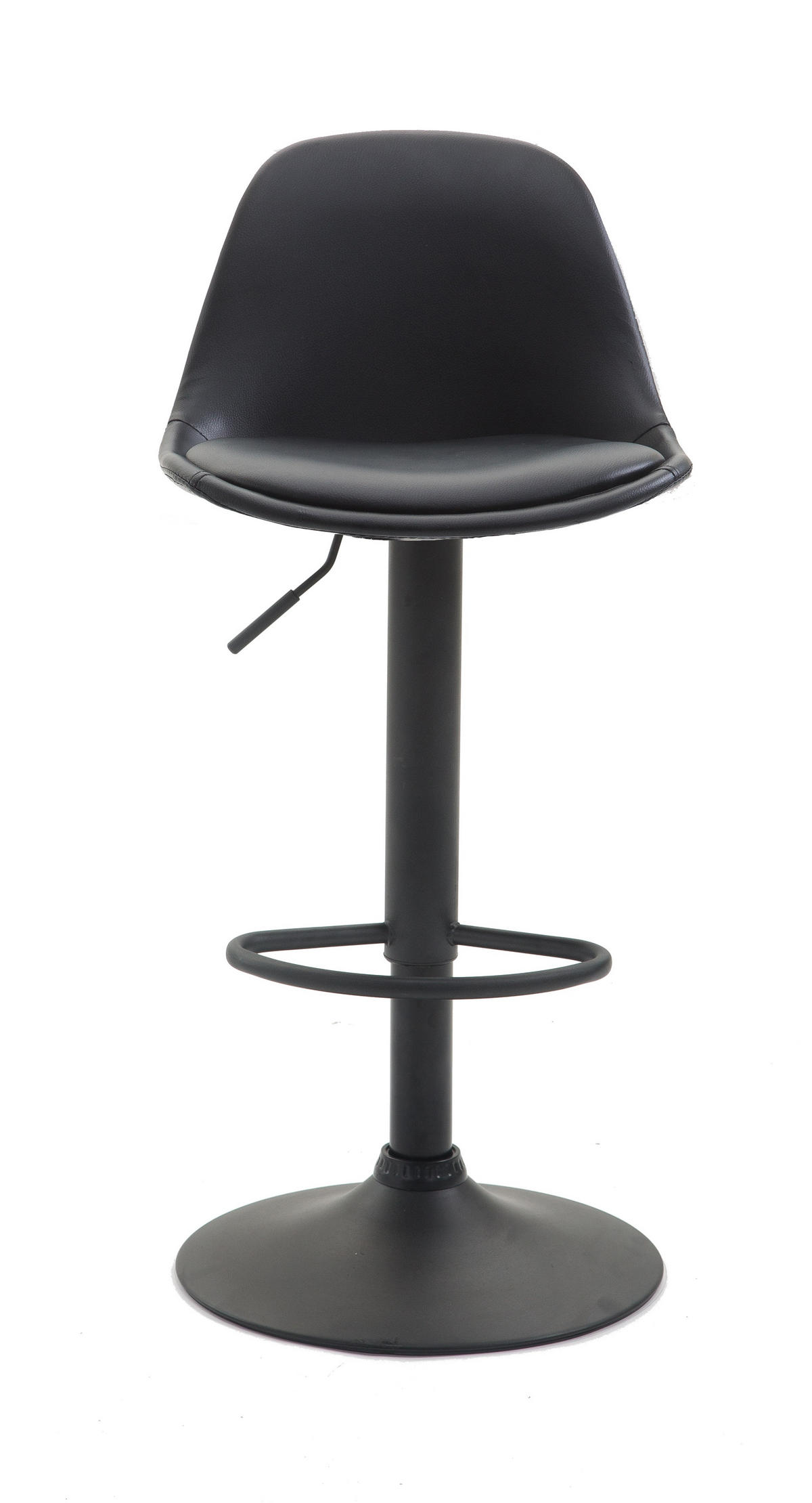 BARHOCKER Lederlook schwarz - Schwarz, Textil/Metall (39/82/43cm) - CLP