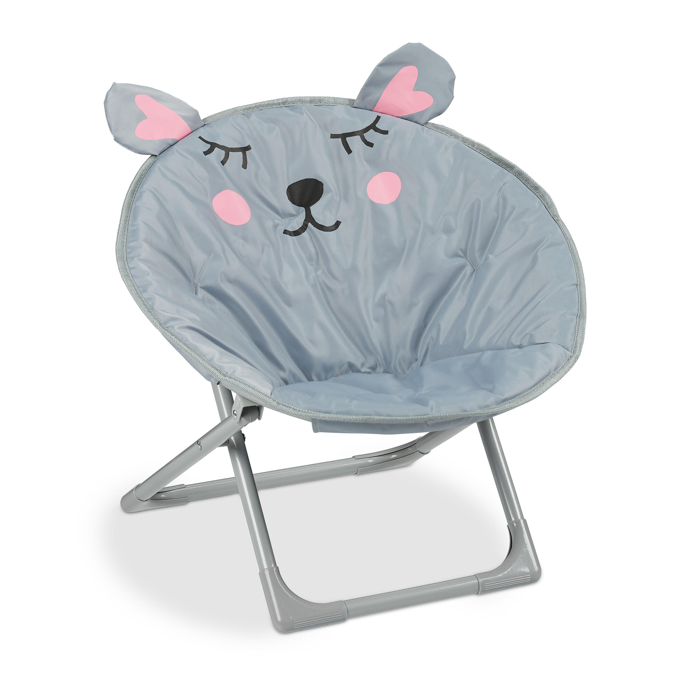 KINDERSTUHL Moonchair - Grau, Kunststoff/Textil (50/47/48cm) - Relaxdays