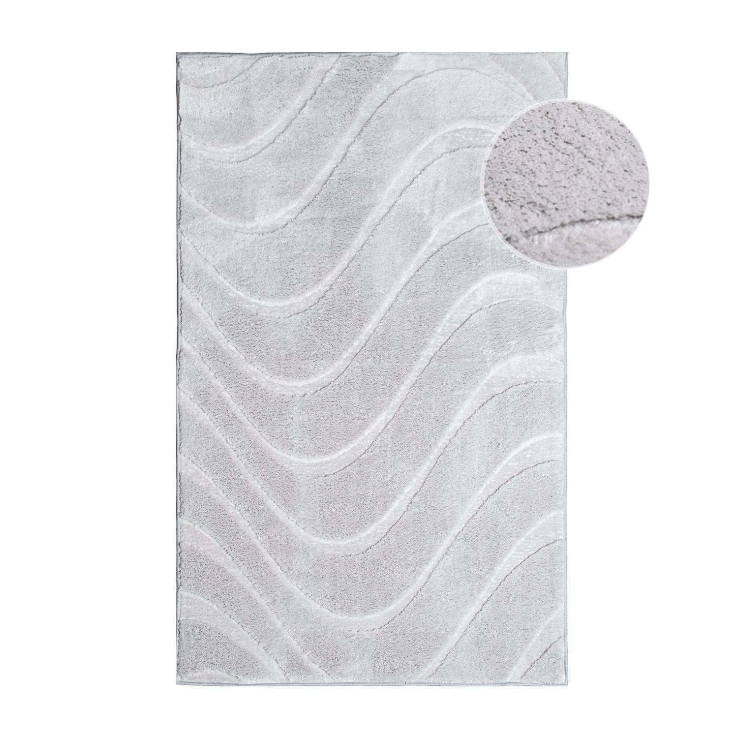 BADTEPPICH Waschbar Bath Waves 400 Grau 40x60 cm - Grau, Textil (40/60cm) - carpet city