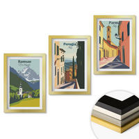 WANDBILDER 3er Set - 20x30 cm Goldrahmen - Berglandschaften und Italien - Goldfarben, Kunststoff (20/30cm) - ArtPrintCave
