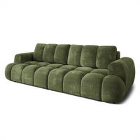 BETTSOFA DAFNE Grün Chenille-Stoff mit Schlaffunktion - Grün, Textil (300/88/113cm) - MASSENO