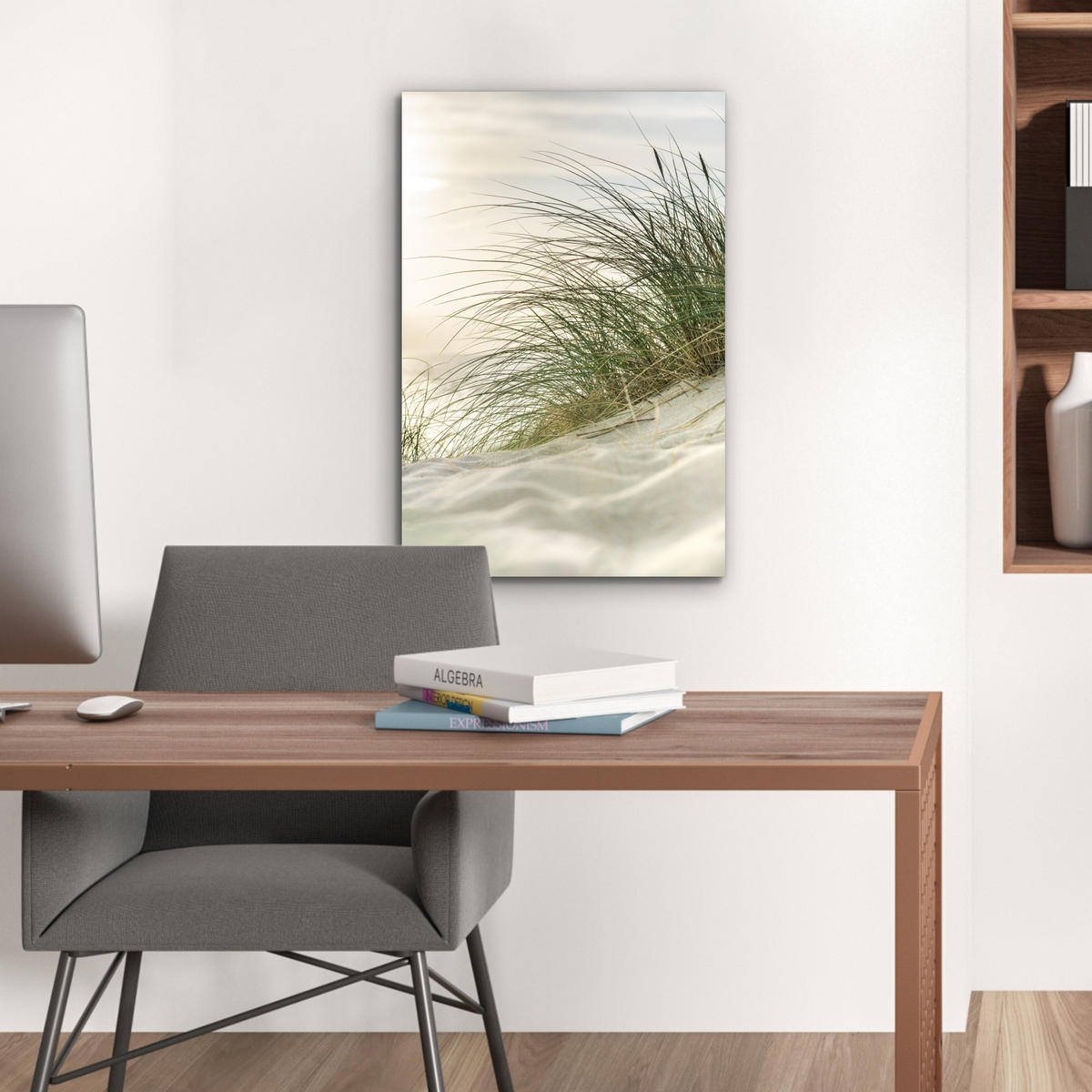 METALLBILD Dünen - Strand - Schleswig-Holstein - Wattenmeer 40x60 cm - Creme, Metall (40/60cm) - MuchoWow