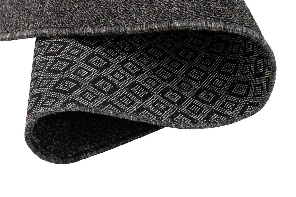 TEPPICH NIZZA Anthrazit, rund 100/100 cm - Anthrazit, Textil (100/100cm) - Tapiso