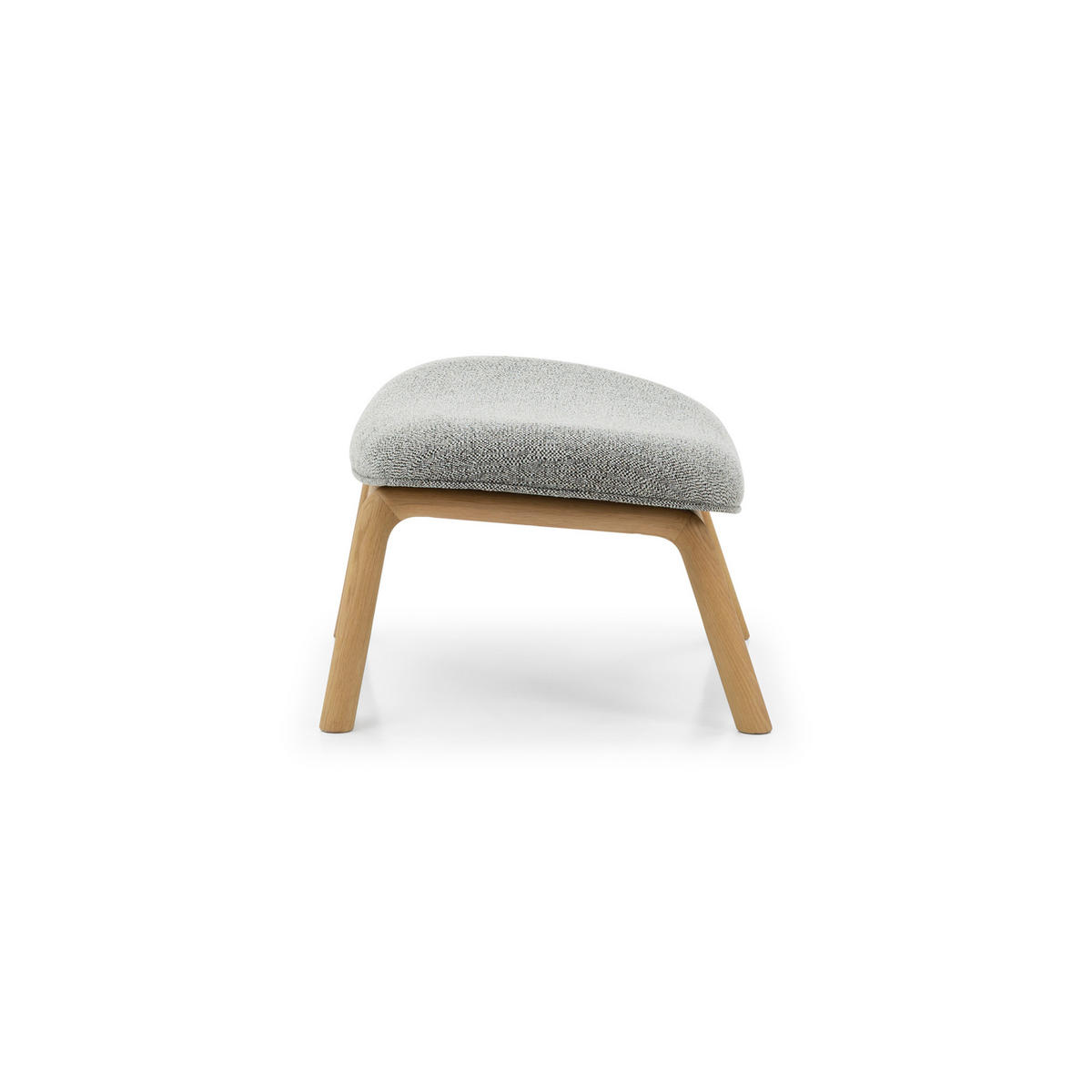 FUSSHOCKER Theo, Natur Massiveiche - Grau, Holz (51/36/62cm) - WOODEK