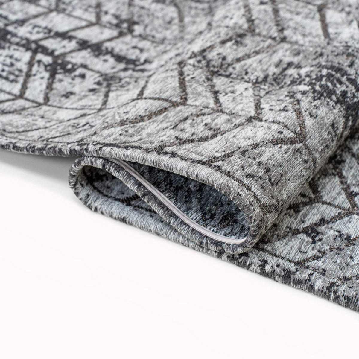 TEPPICH Harlem Contrast Mad Men Jacob's Ladder 80/150 cm - Schwarz, Kunststoff/Textil (80/150cm) - Louis De Poortere