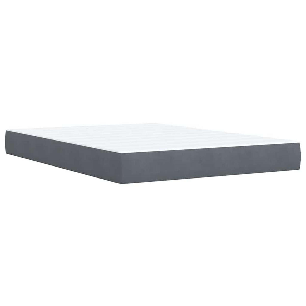 BOXSPRINGBETT 140/190 Cm Grau Samt - Grau, Textil (144/190cm) - vidaXL