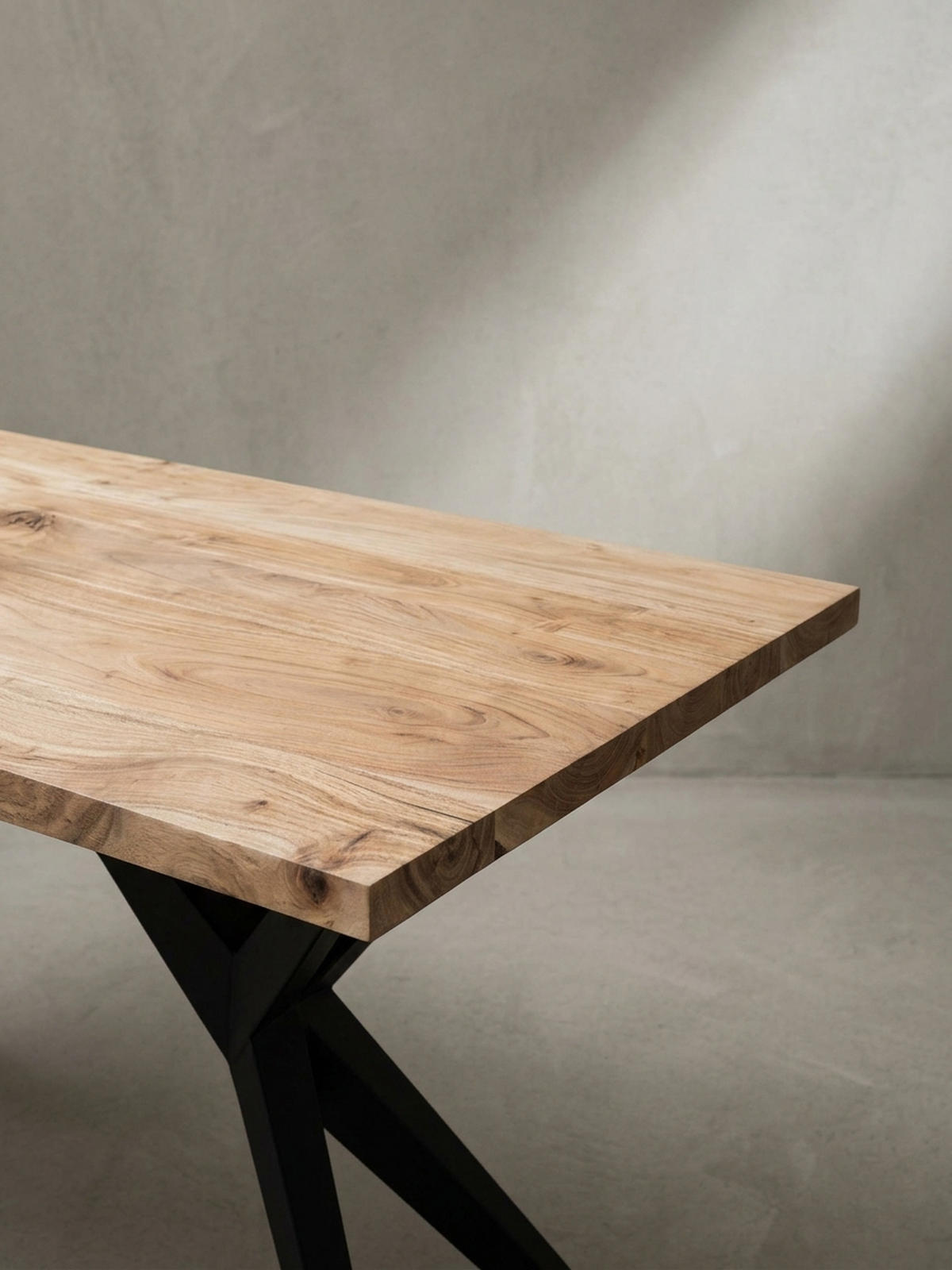 ESSTISCH Massivholz Metall Rechteckig Loft-Stil, Akazie 160x80x76 cm - Schwarz/Akaziefarben, Holz/Metall (80/160/76cm) - KADIMA DESIGN