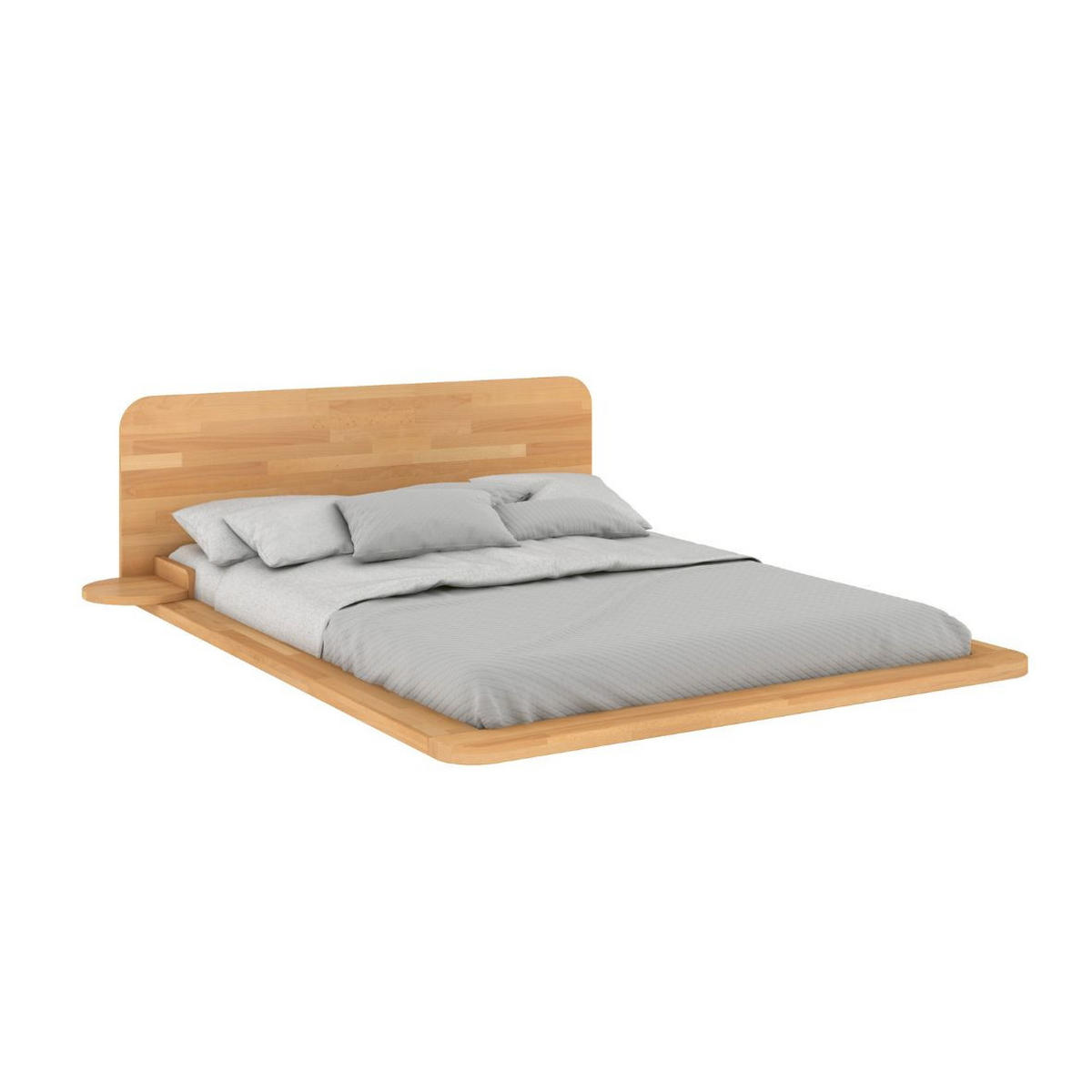MASSIVHOLZBETT Japandic 180/200, schwebende Optik, Buche - lackiert, Naturfarben - Buchefarben, Holz/Buchenholz (180/200cm) - Kayani