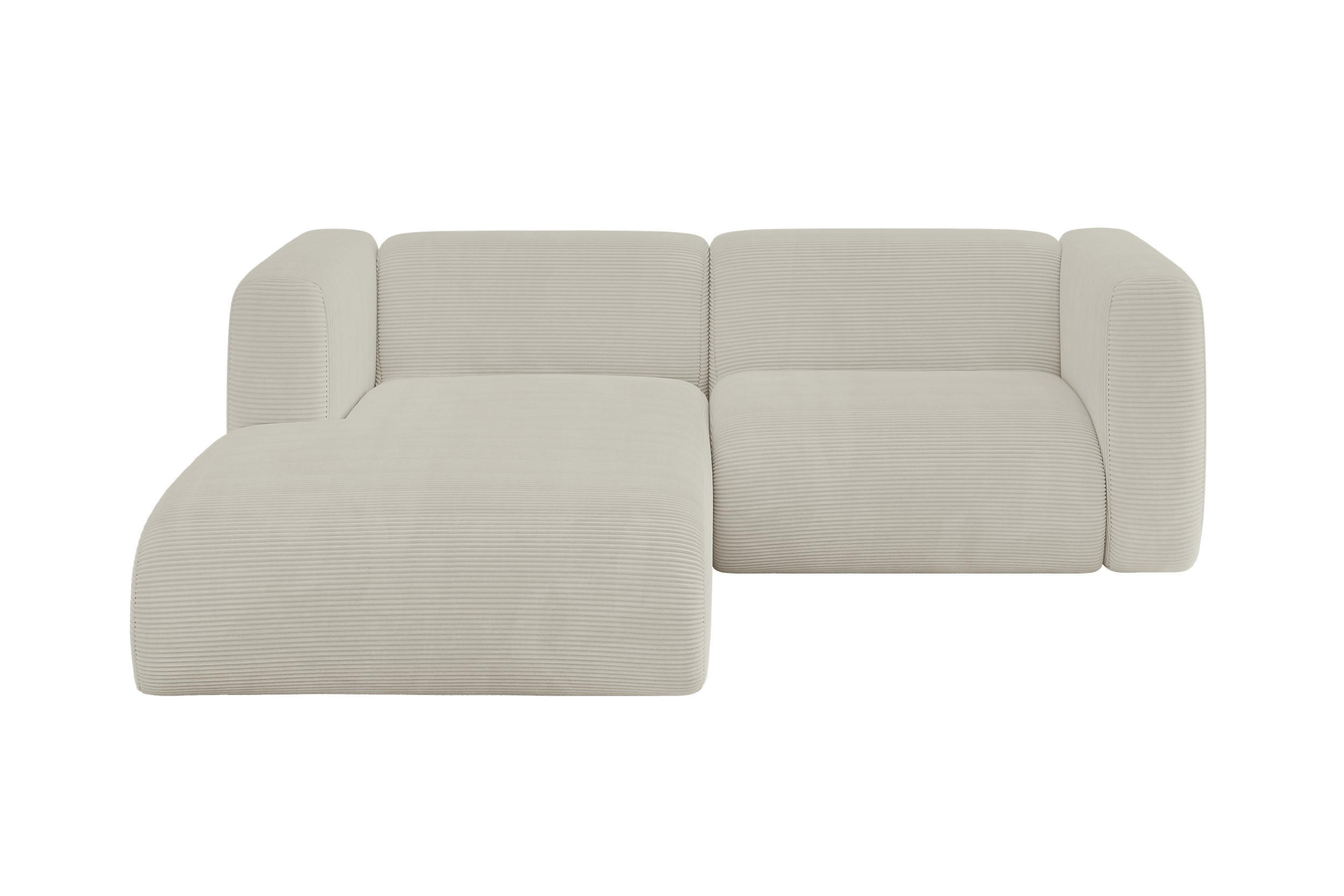 ALTDECOR ROHOVÁ SEDAČKA S LEVOU OTOMANOU MIRA-L1 227x179x89 Krémová Manšestr
