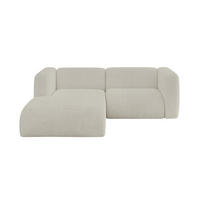 ECKSOFA Ottomane Links MIRA-L1 227x179x89 Creme Cord - Ecru/Creme, Holzwerkstoff/Kunststoff (227/179cm) - ALTDECOR
