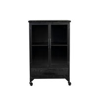 AUFBEWAHRUNGSSCHRANK Ferre Kast auf Rollen Mittel Holz/Metall Schwarz - Schwarz, Holz (65/105/35cm) - Housecraft Living
