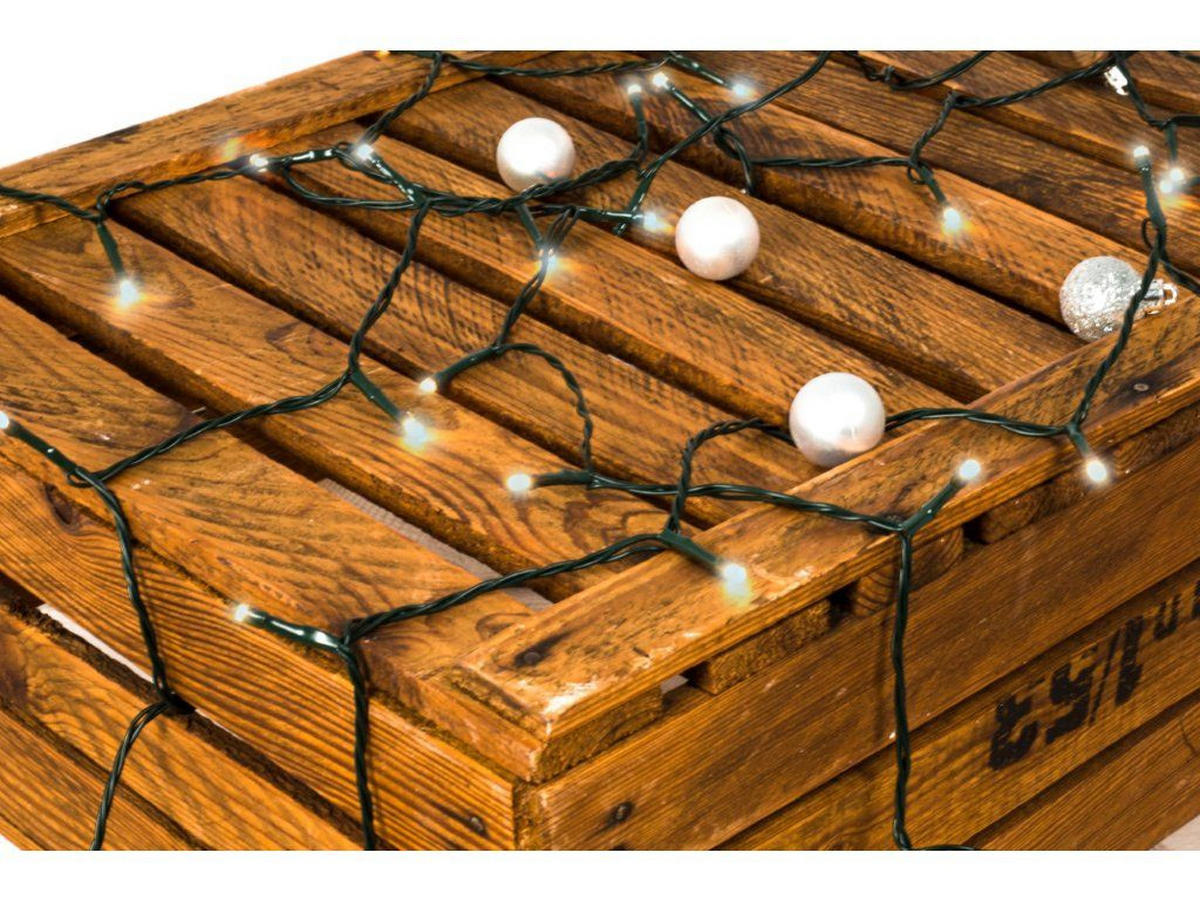 LED-LICHTERKETTE 4 m, Kaltweiß, mit Timer, für Innen- und Außenbereich - Weiß, Kunststoff/Metall (400cm) - LAALU