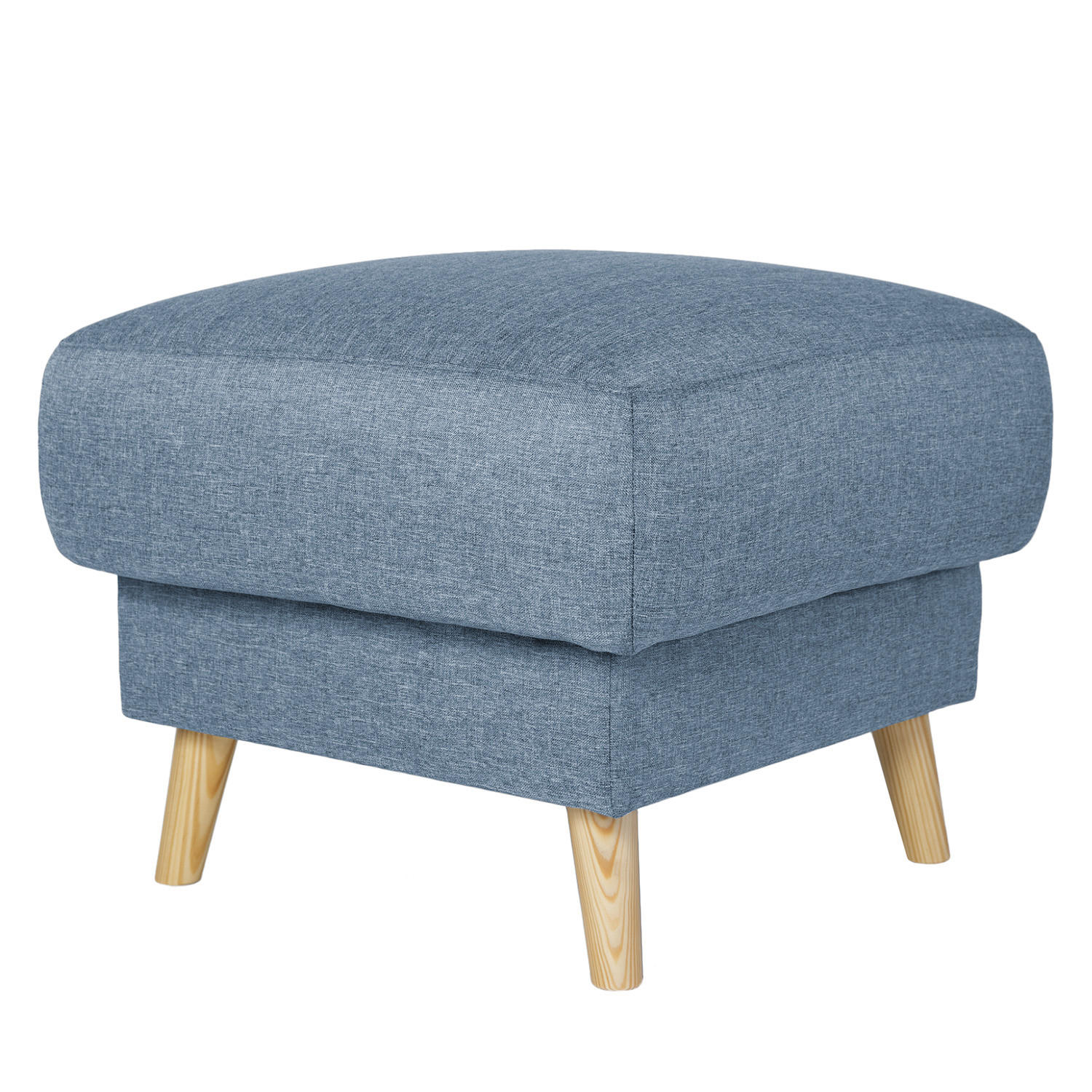 POLSTERHOCKER - Webstoff - Taupe/Hellbraun, Holz/Textil (77/46/62cm) - home24