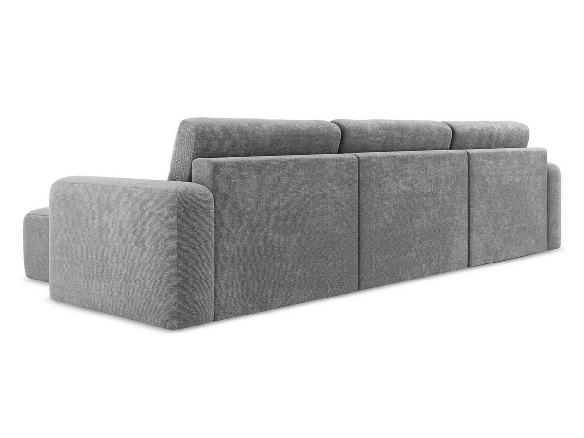 WOHNLANDSCHAFT Chenille Stoff Grau - Blau/Schwarz, Kunststoff/Textil (332/79/149cm) - Makamii