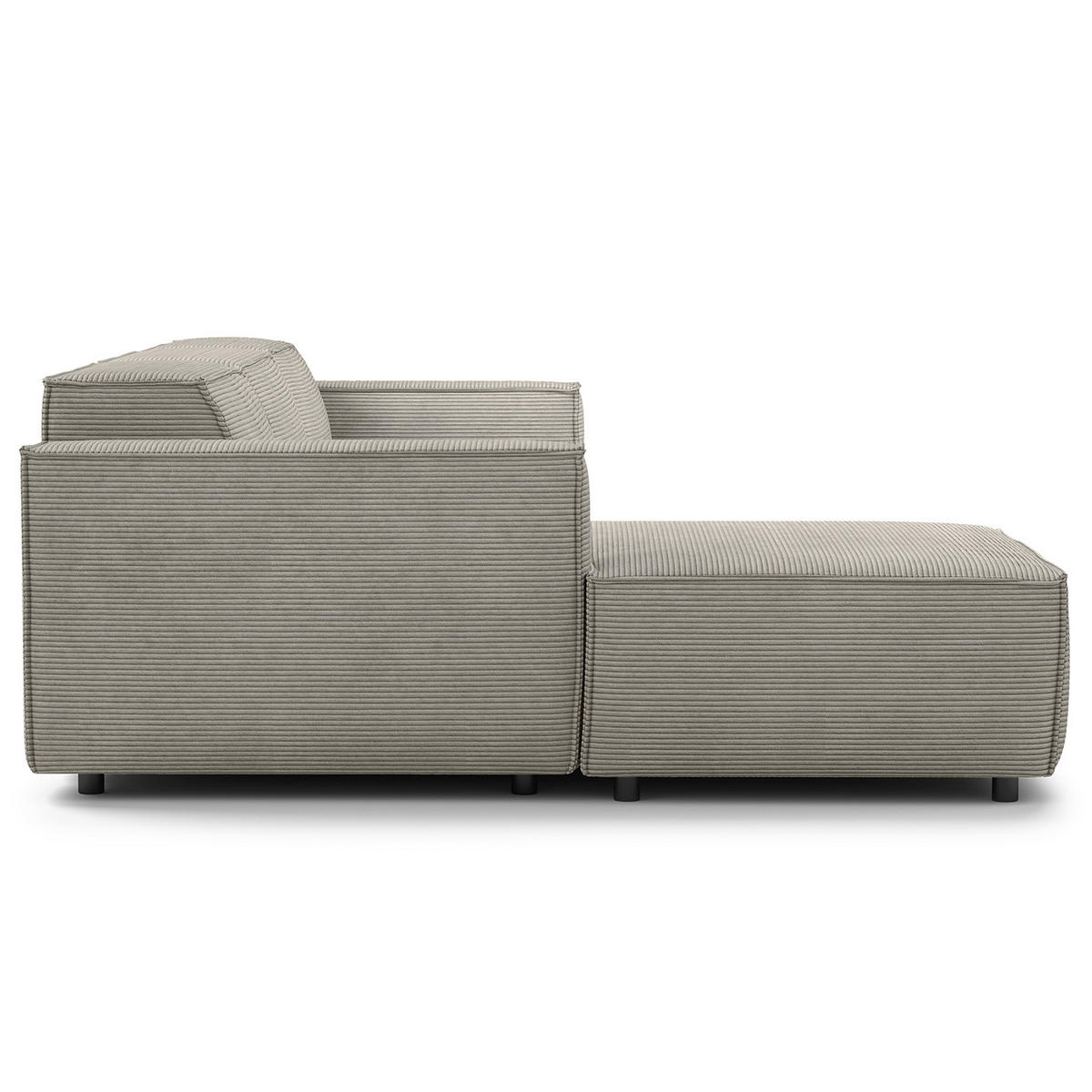 ECKSOFA mit Longchair - Graubraun/Schwarz, Kunststoff/Textil (260/177cm) - home24