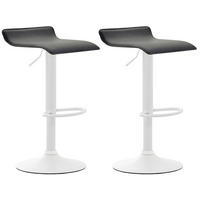 BARHOCKER 2er Set Dynasty Kunstleder weiß schwarz - Schwarz/Weiß, Kunststoff/Metall (36/84/39cm) - TPFLiving