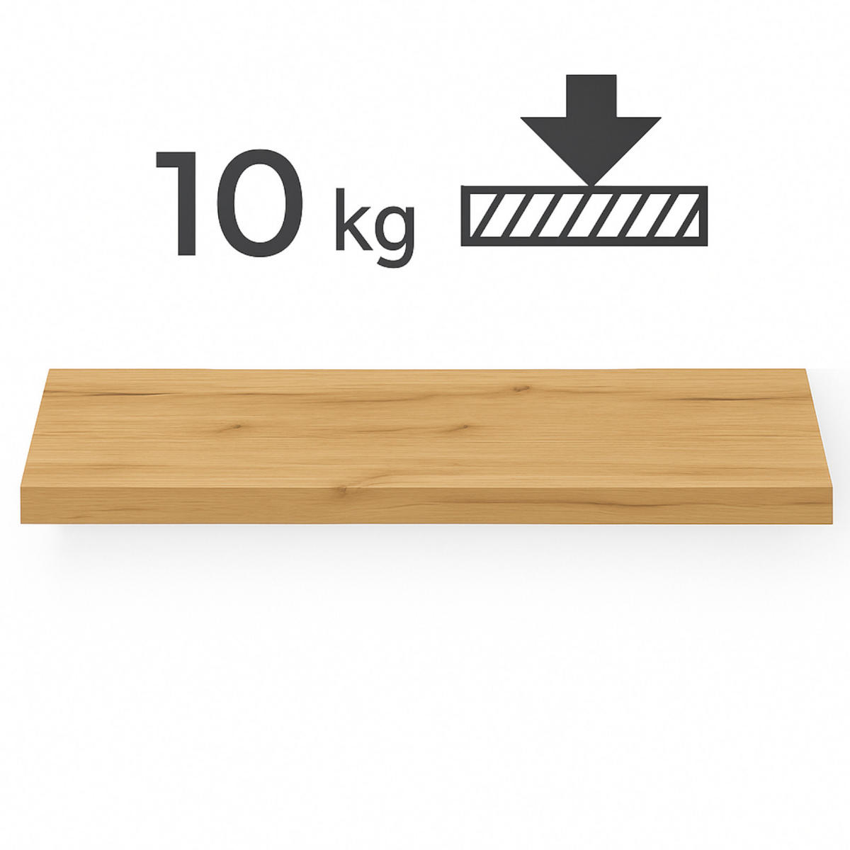 WANDREGAL Holzoptik Erlefarben 2er Set 60x20x4 cm - Erlefarben, Holzwerkstoff/Metall (20/3.8/60cm) - Begryf