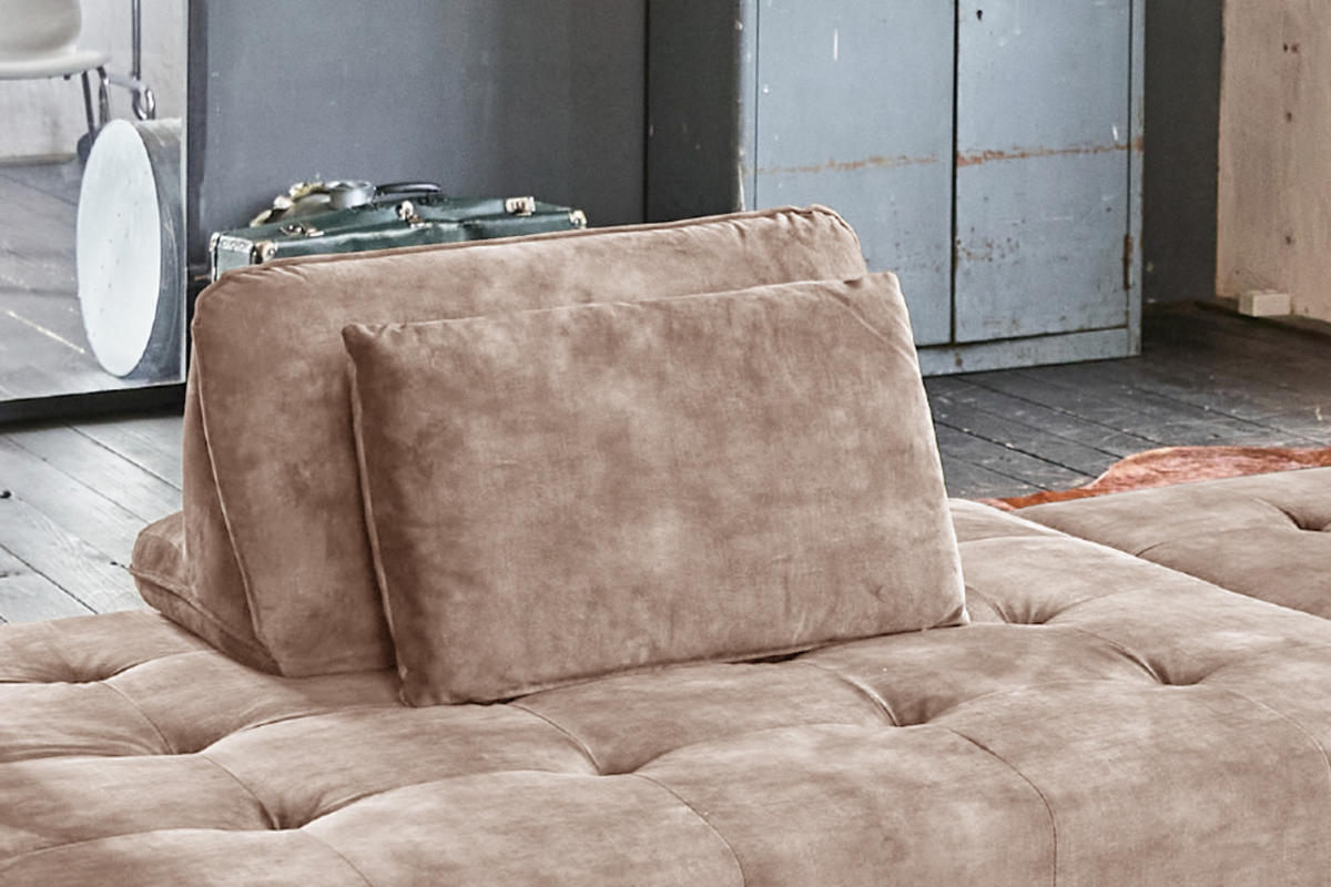 RÜCKENKISSEN WIOLO Taupe Velvet - Taupe, Textil (80/46cm) - KAWOLA